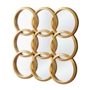 ESPEJO DE PARED CUADRADO DORADO REF:ES21447-45X45CM