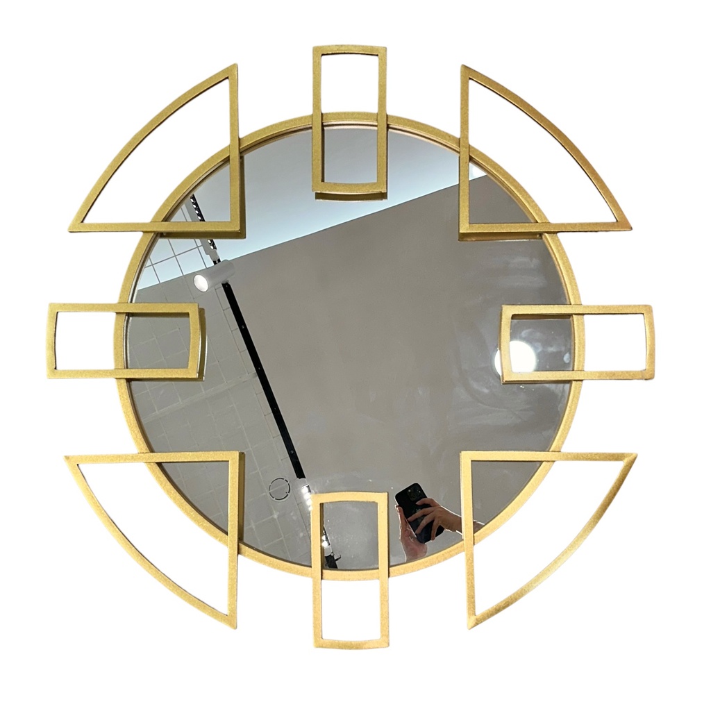 ESPEJO DORADO DE HIERRO 82X82CM