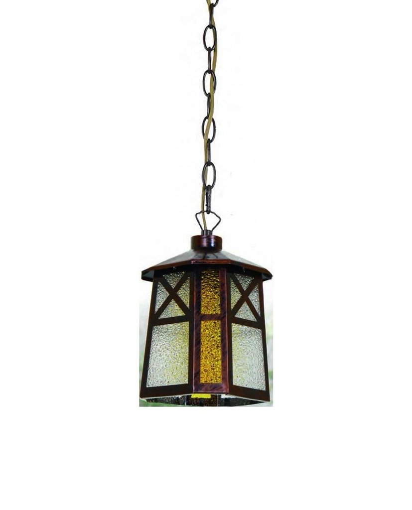 FAROL DE METAL HEXAGONAL 61/45CM