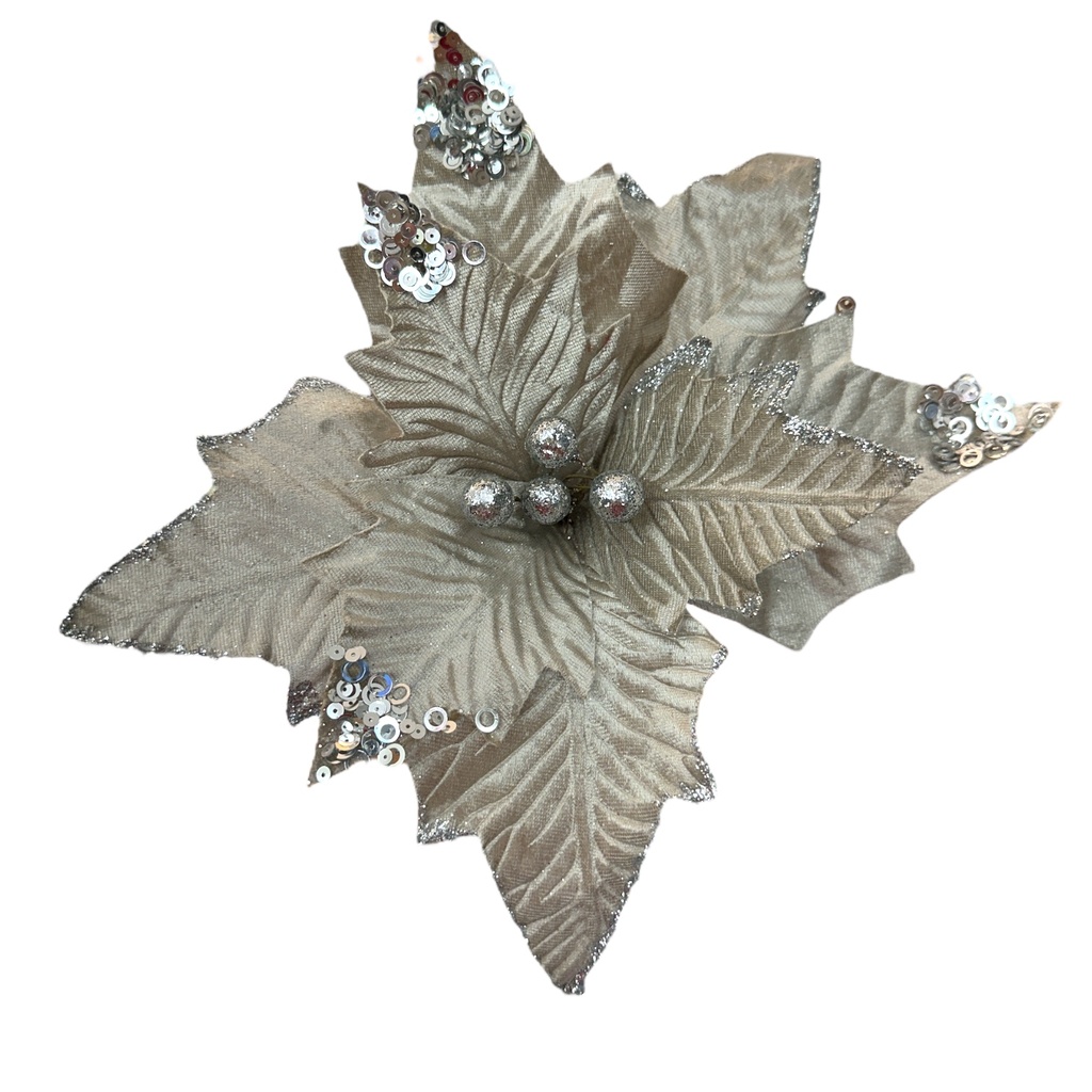 FLOR NAVIDEÑA ARENA 30CM