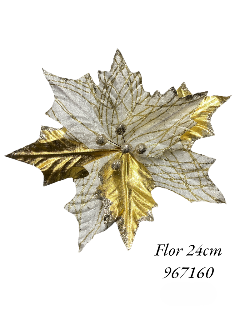 FLOR NAV. DORADO/BLANCO REF: ES23809 24CM