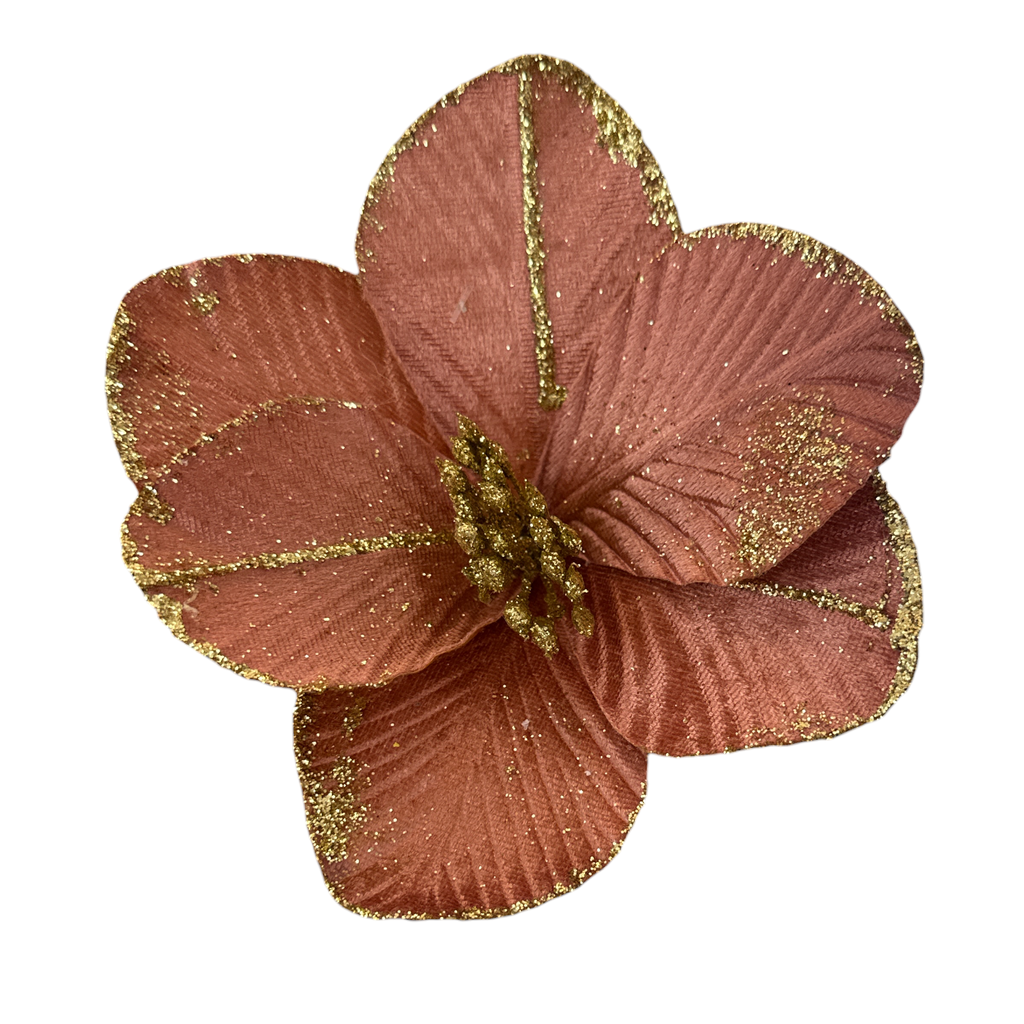 Flor navideña rose gold 20CM