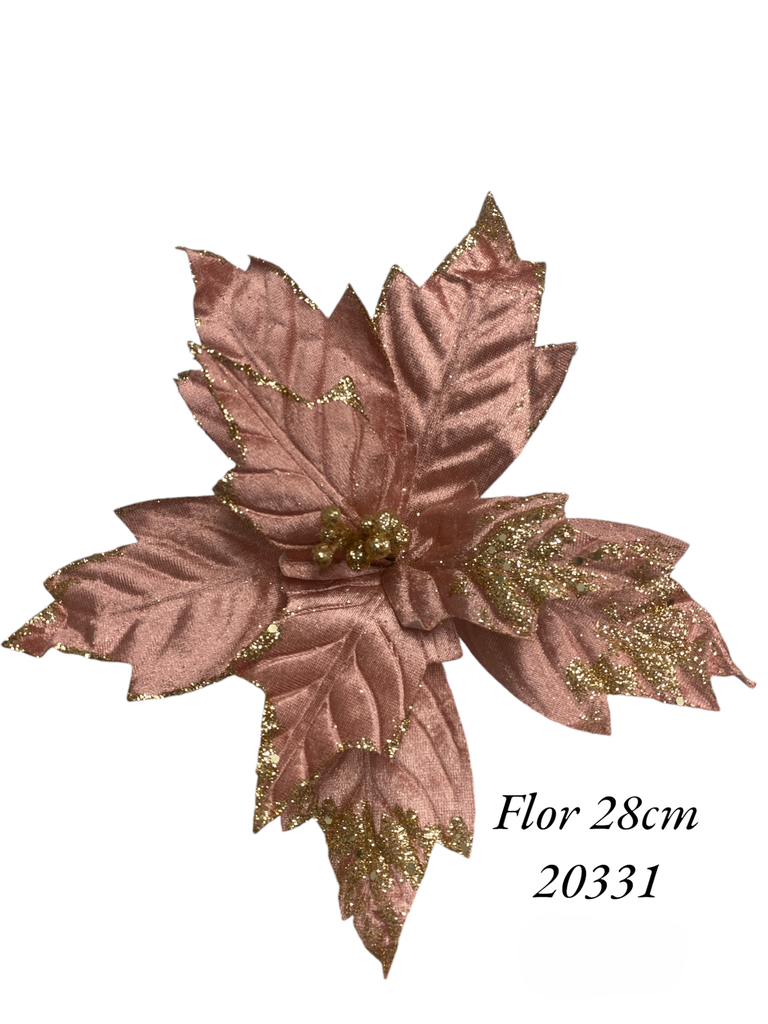 FLOR NAVIDEÑA 30CM RJ-DOR-ROS