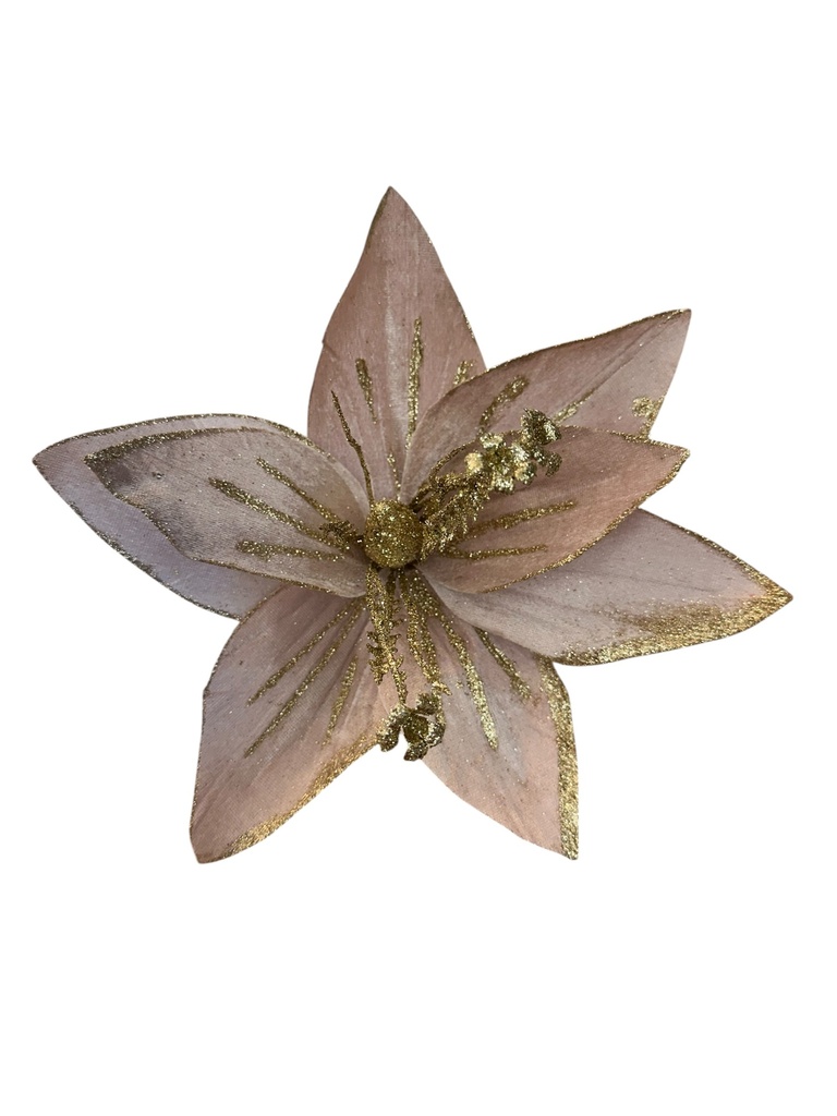 FLOR NAVIDEÑA ROSE GOLD 25CM