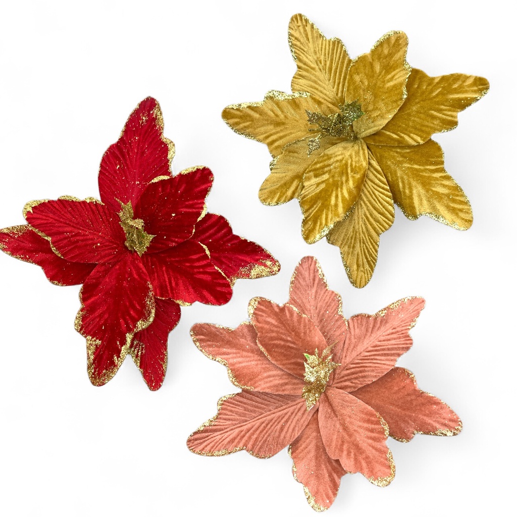 FLOR NAVIDEÑA ROJ-DOR-ROS 25CM