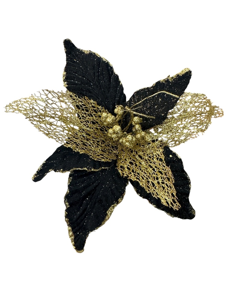 FLOR NAVIDEÑA NEGRA 30CM