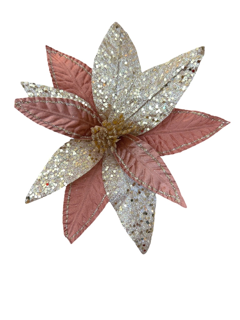 FLOR NAVIDEÑA ROSE GOLD 28X35CM