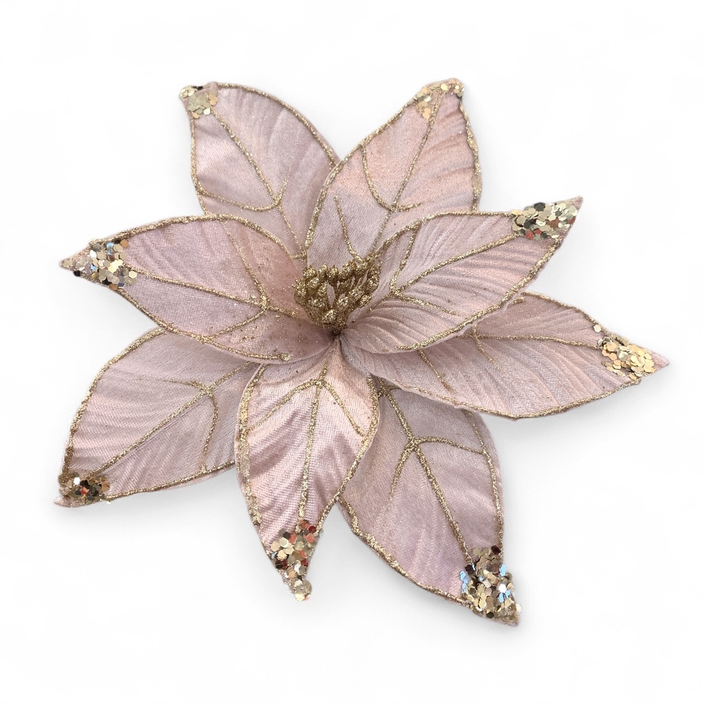 FLOR NAVIDEÑA PONSETIA PALO ROSA 28CM