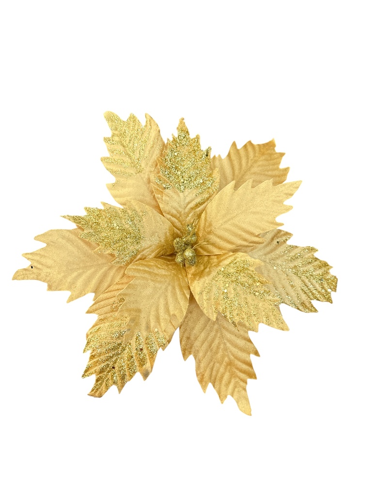 FLOR NAVIDEÑA 40CM DORADA