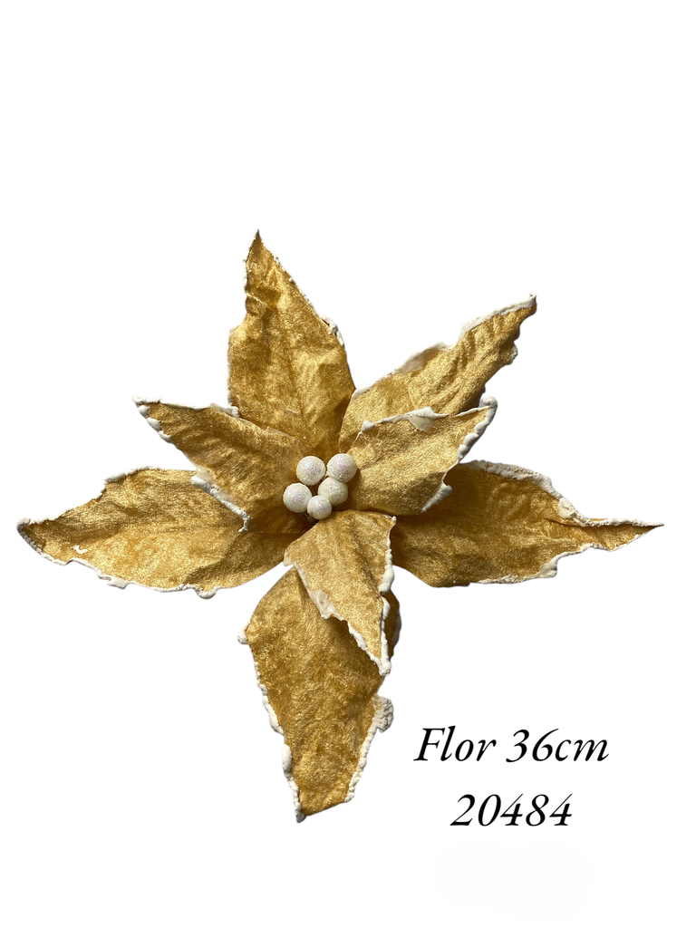 FLOR PONSETIA SURT FILO NEVADO 36CM