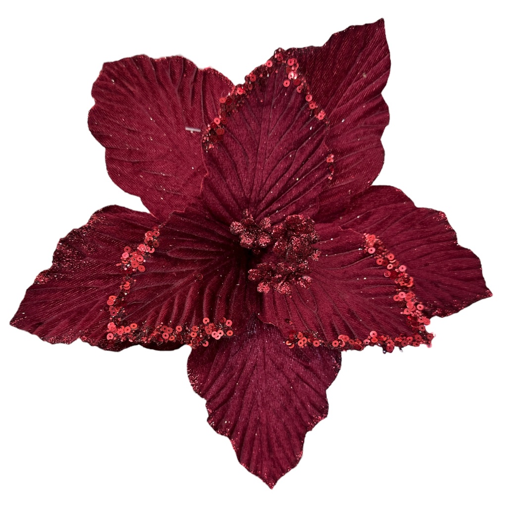 FLOR NAVIDEÑA VINO 26CM