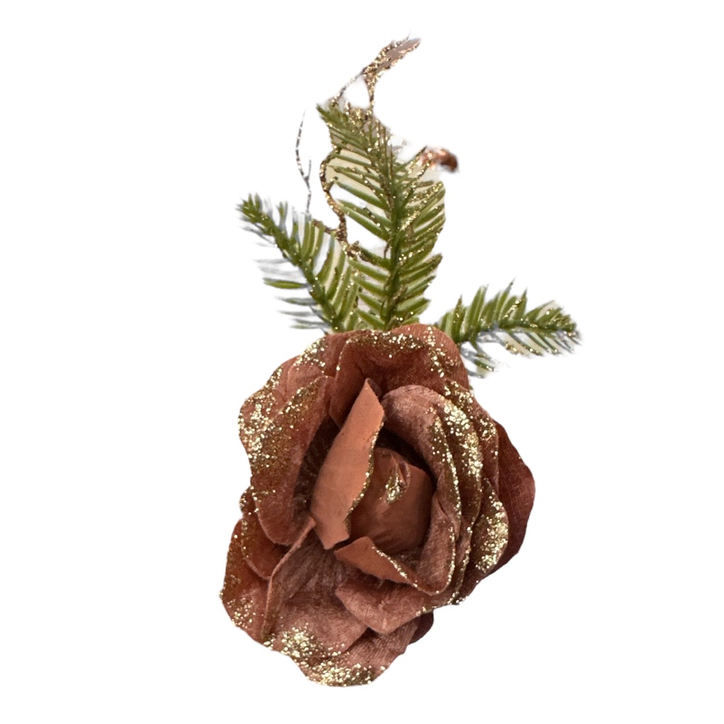 FLOR NAVIDEÑA ROSA CORAL 37CM