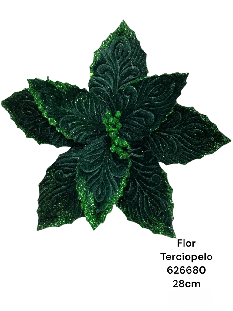 FLOR TERCIOPELO VERDE REF: FD-2294 28CM