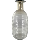 FLORERO DE VIDRIO CAFE TRANSPARENTE 33CM