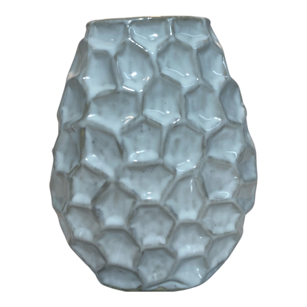 FLORERO CERAMICA IRIS CREMA 21CM