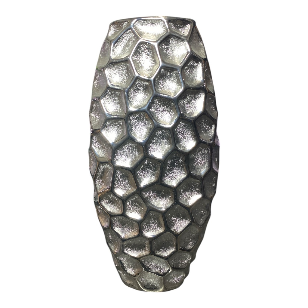 FLORERO CERAMICA IRIS PLATA 32CM