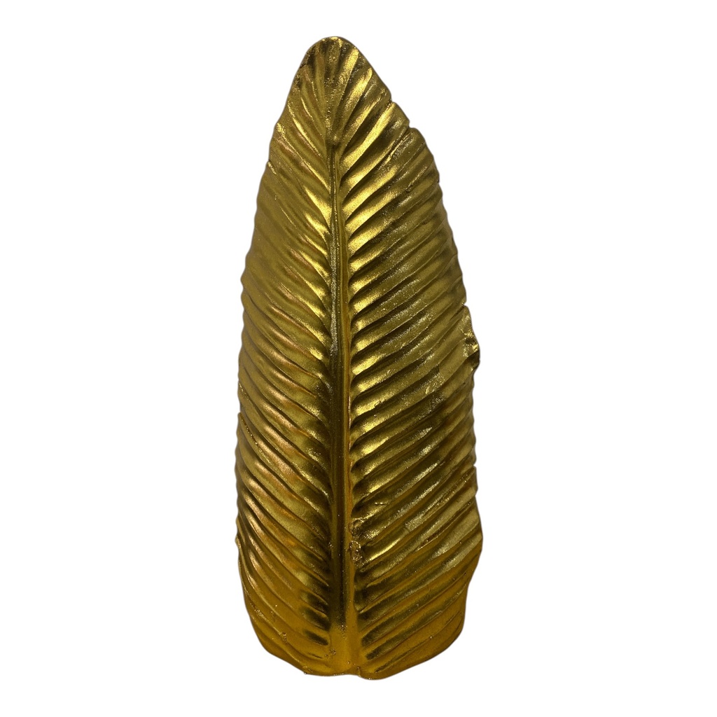 FLORERO FORMA DE HOJA DORADO 11X37X17
