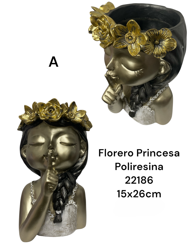 FLORERO PRINCESAS POLIRESINA 15X26 CM