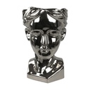 FLORERO ROSTRO PORCELANA PLATA 20X15CM