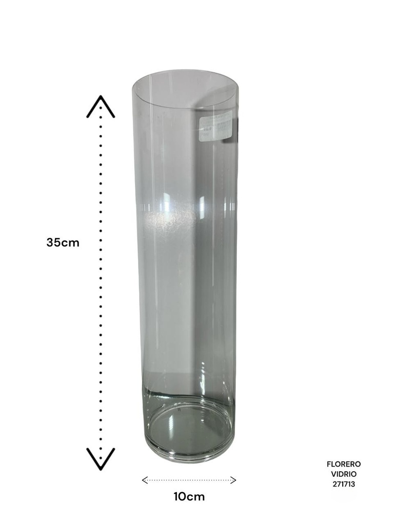 FLORERO VIDRIO 10X35CM