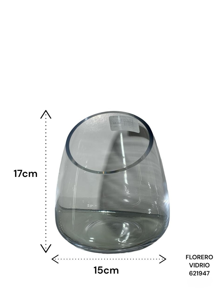 FLORERO VIDRIO TRANSPARENTE 15X15X17CM  V14519