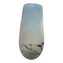 FLORERO DE VIDRIO AZUL OCEANO 32.5X17X17CM