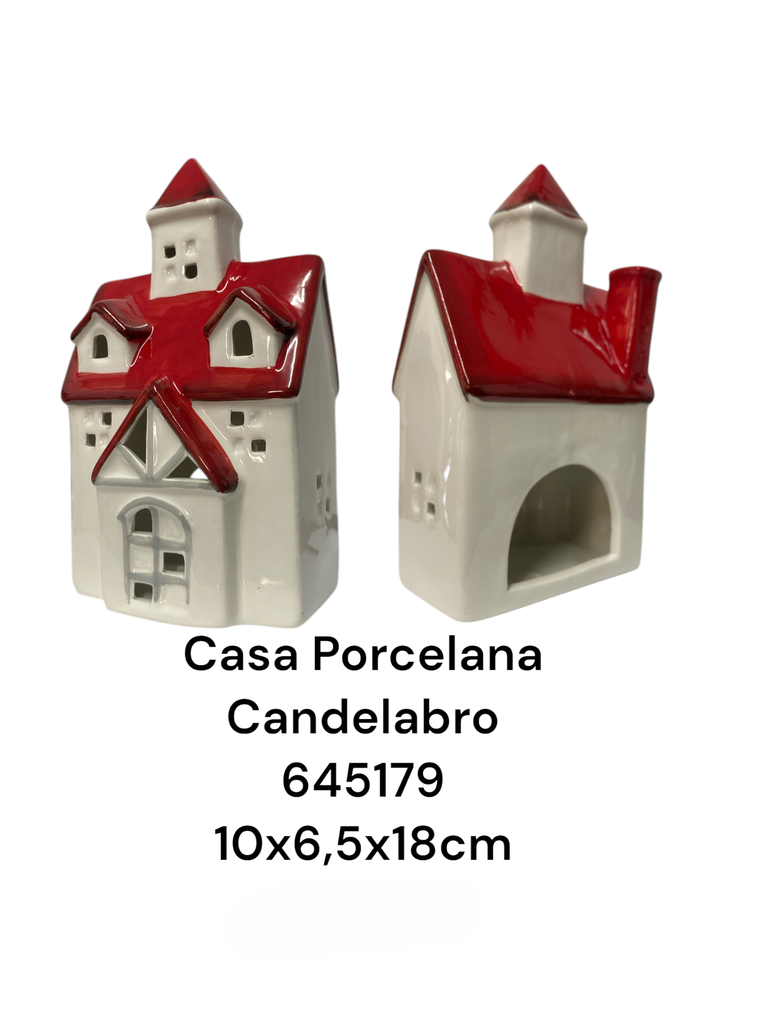 IGLESIA BLANCA/ROJO PORCELANA 10X6.5X18CM