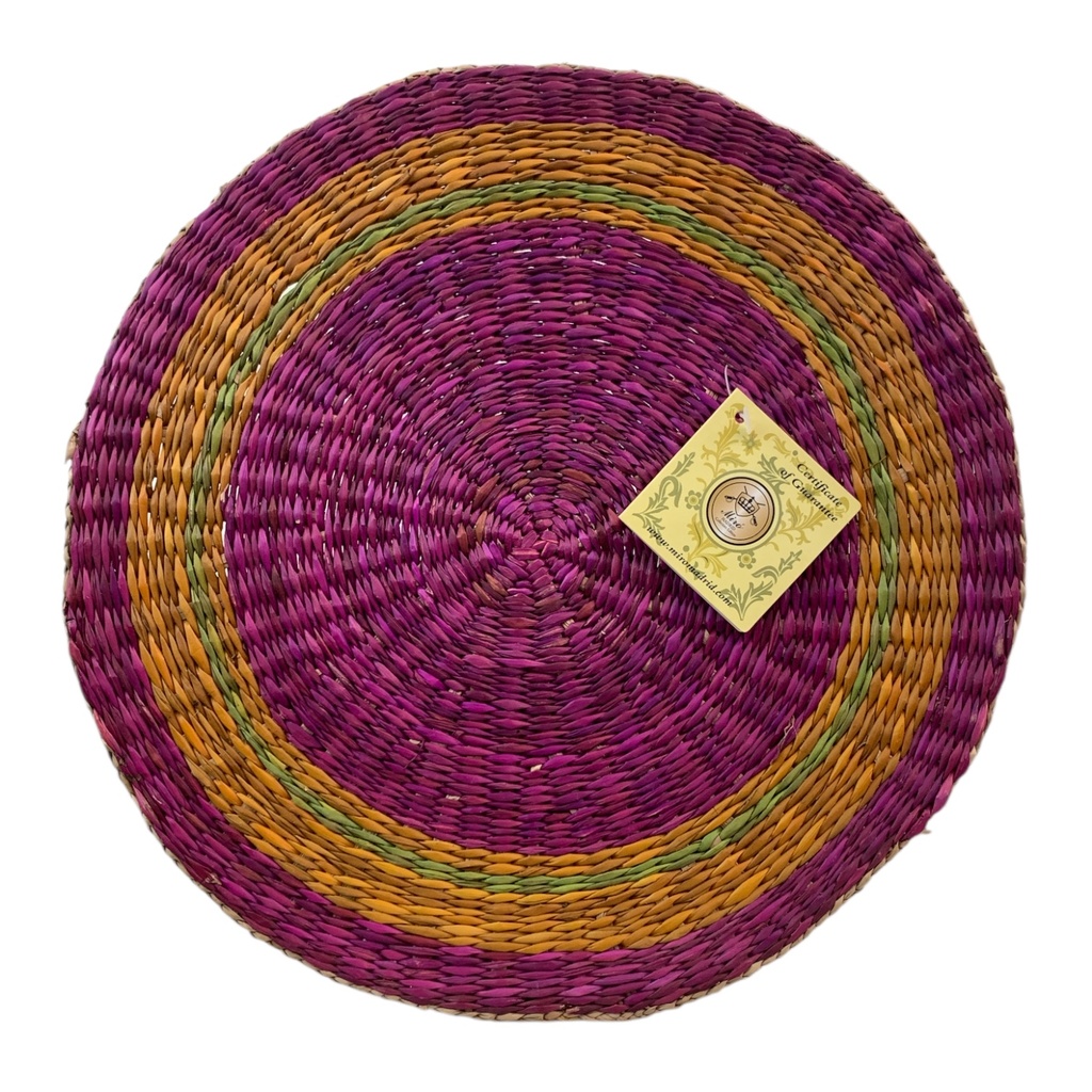 INDIVIDUAL TEJIDO PAJA TOQUILLA MORADO 30CM