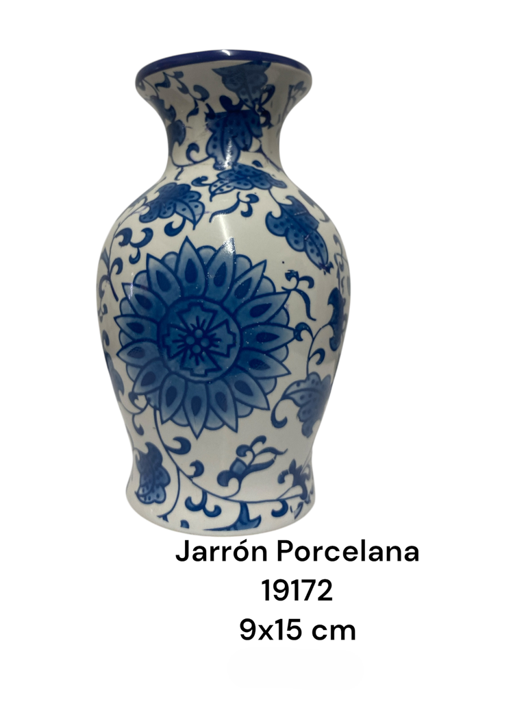 JARRON PORCELANA AZUL BLUE DECOR 9X15CM