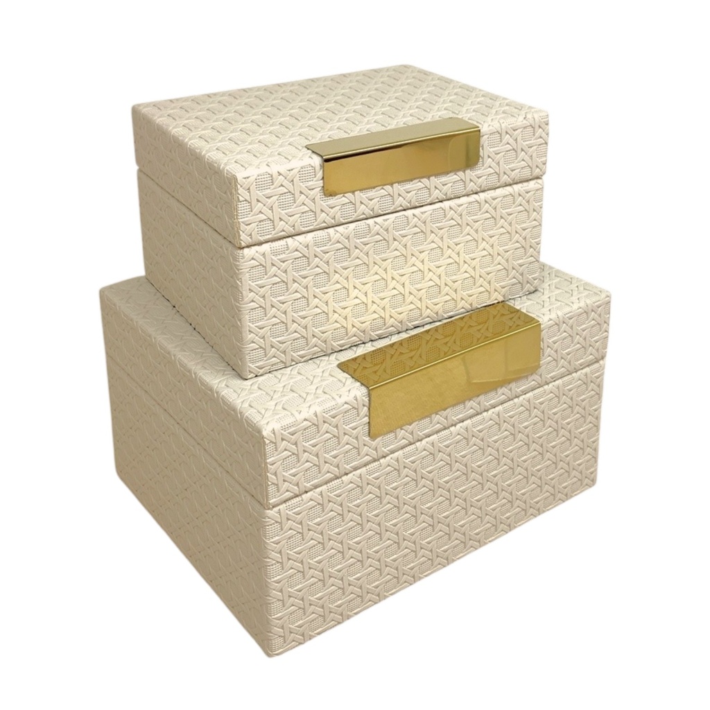 CAJAS DECORATIVAS BEIGE SETX2