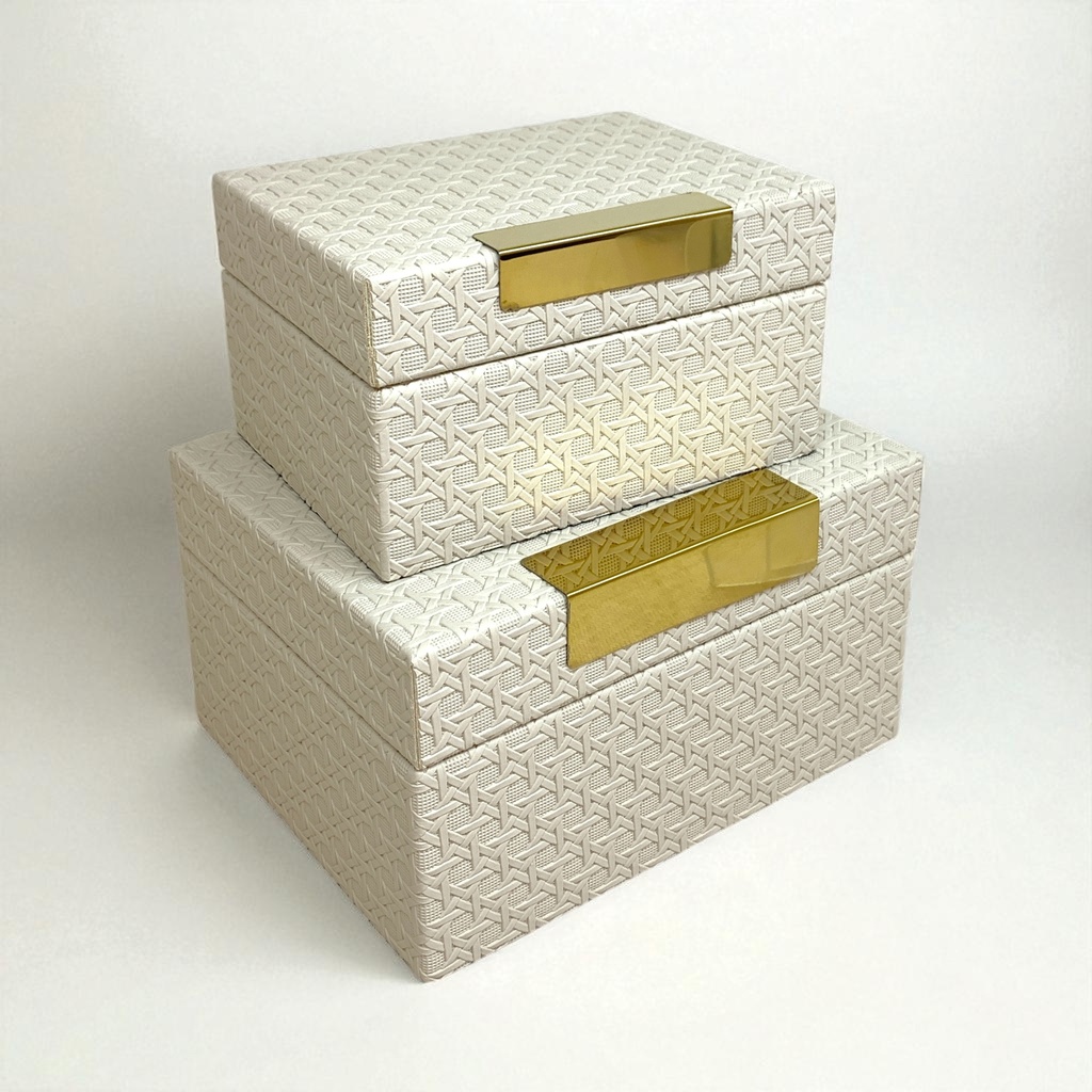 CAJAS DECORATIVAS BEIGE SETX2