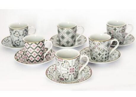 JUEGO DE 6 MINI TAZAS C/PLATOS