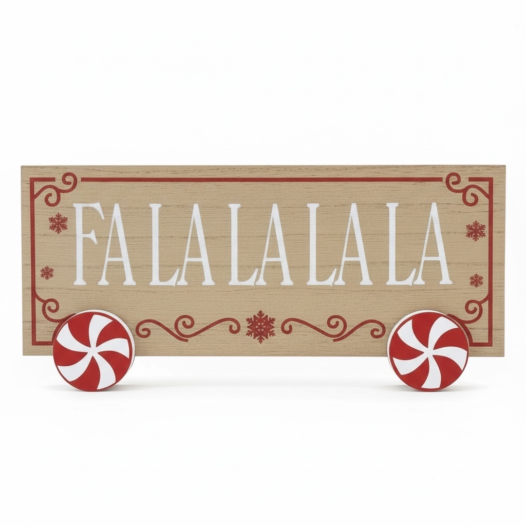 LETRERO NAVIDEÑO FA LA LA LA LA 30X14.5CM