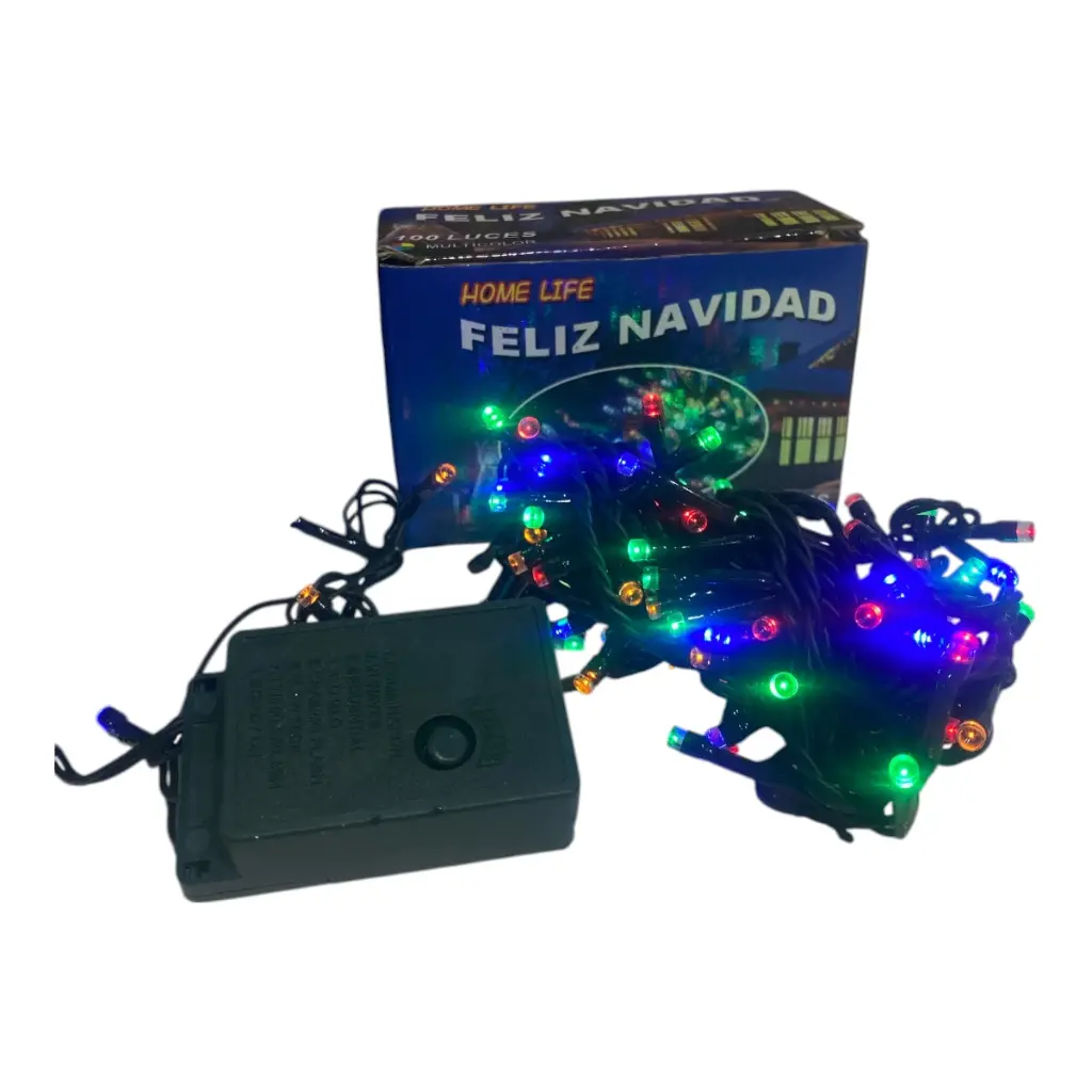 LUCES LED MULTICOLOR GLD-100M 100L CABLE VERDE
