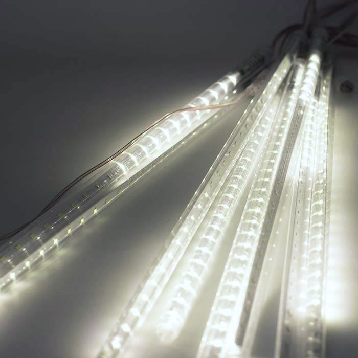 LUZ LED LLUVIA DE METEOROS BLANCA 8 TUBOS