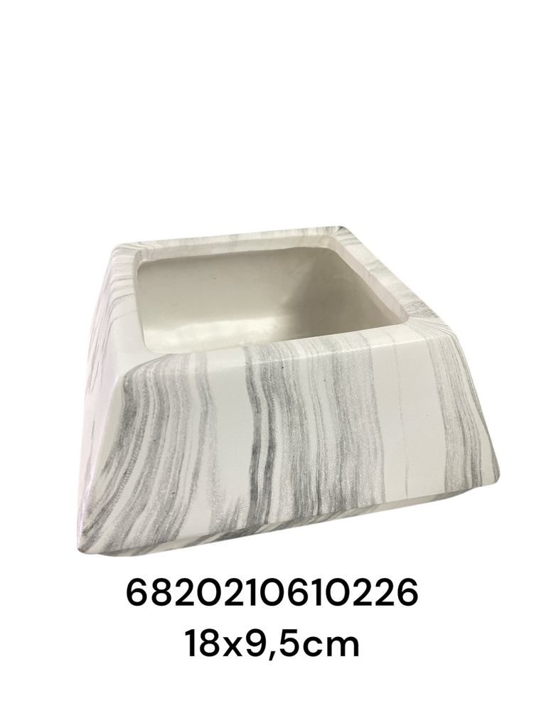 MACETA CERAMICA PIRAMIDE MARMOLEADA 18X9.5CM