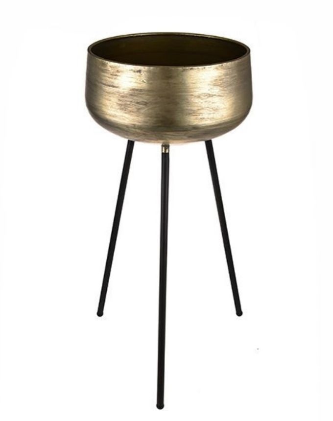 MACETA METALICA DORADO 72 X 35CM