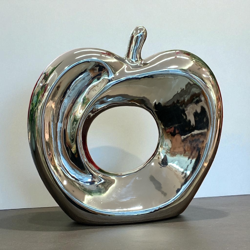 MANZANA DE CERAMICA PLATA 23X22CM