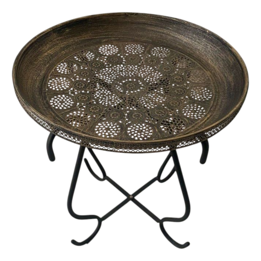 PORTA MACETAS DE HIERRO ESTILO MESA, 44X40CM