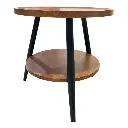 MESA MADERADA 2 PISOS  ESTRUCTURA METALICA 50X48CM