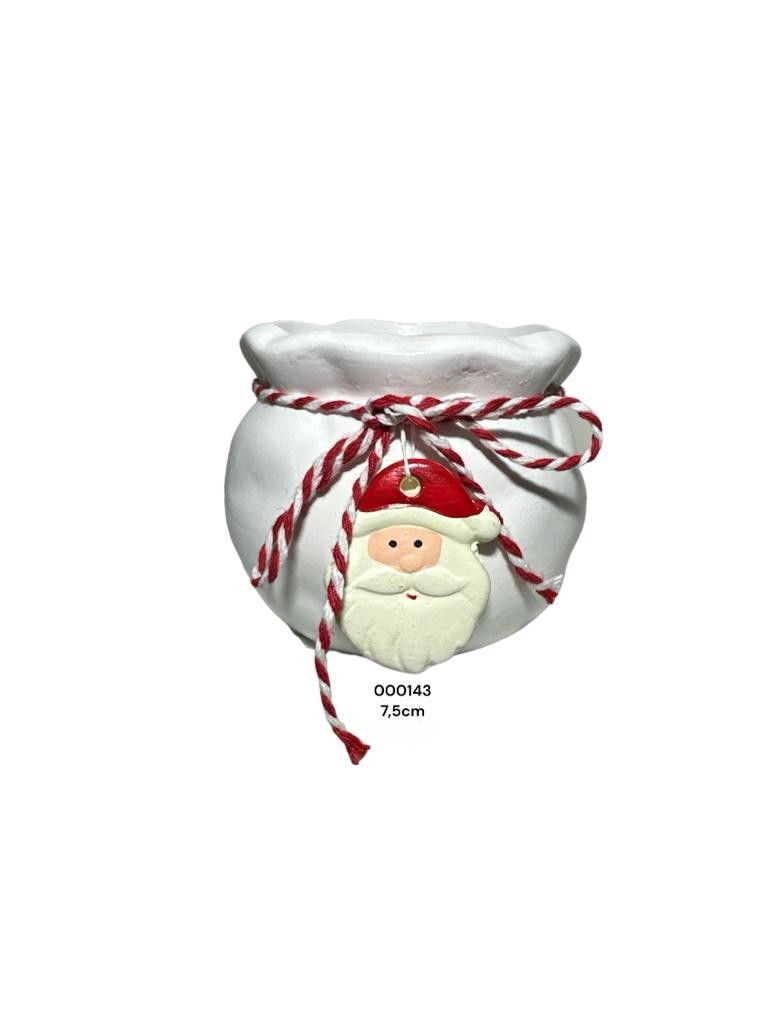 NAVIDAD CERAMICA/ MACETA BLANCA X1 6.5CM