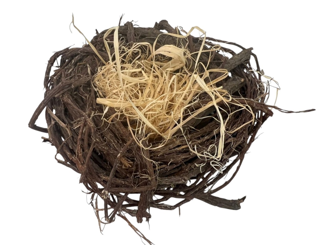 NIDO DE RAMAS CON RAFIA 12X3CM