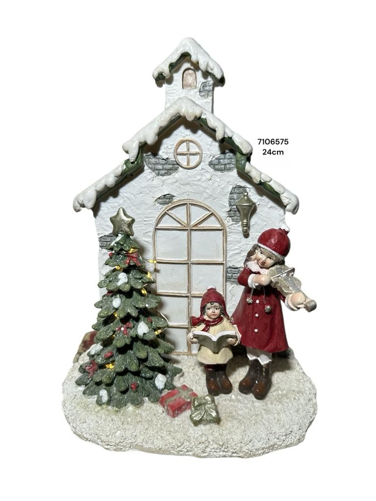 NIÑA CON VIOLIN Y ARBOL CON LUZ