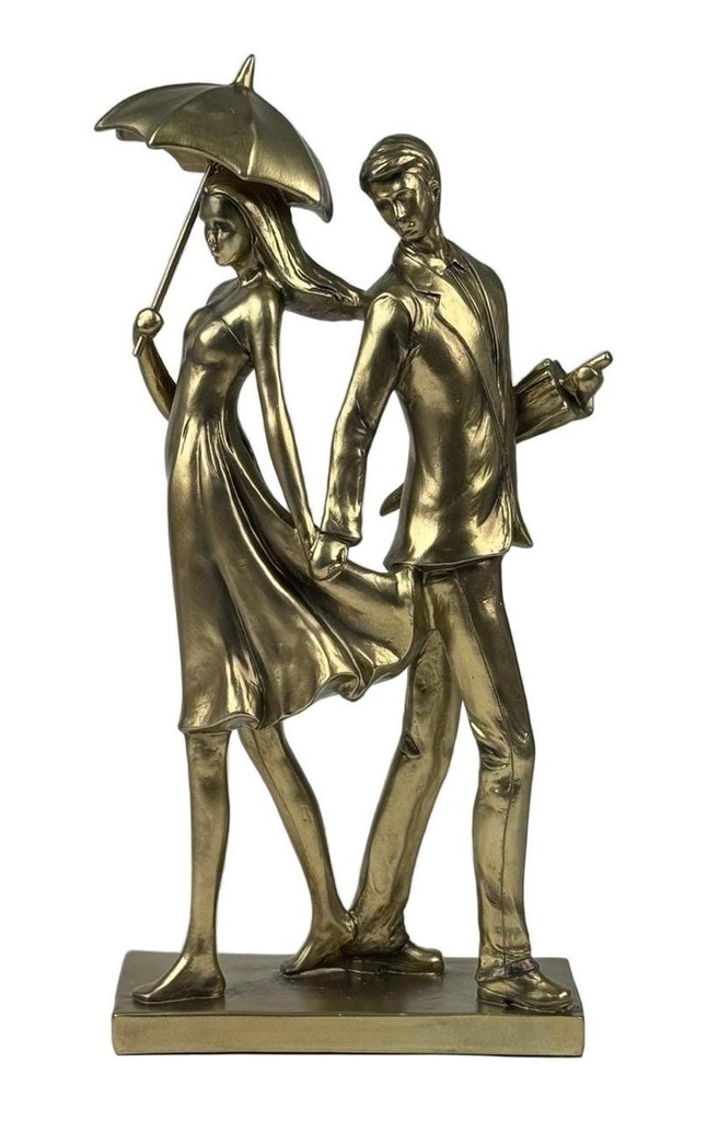 PAREJA DECOR DORADA POLIRESINA 19X9X36CM