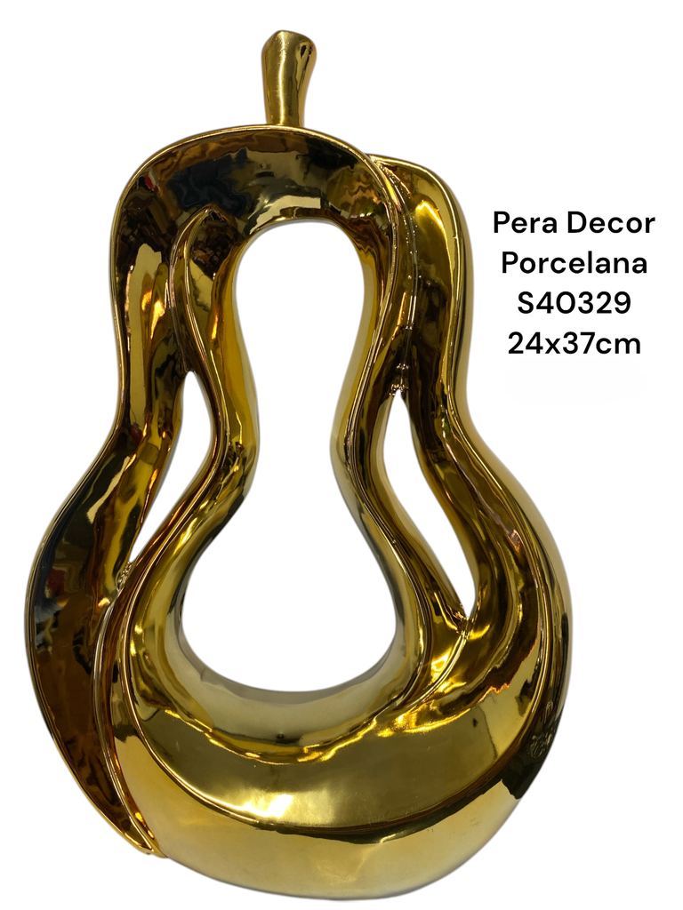 PERA DECOR PORCELANA DORADA  24X37CM
