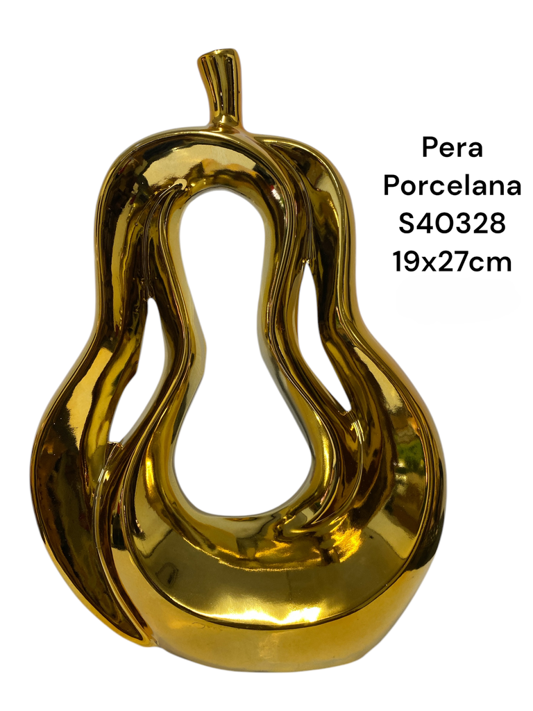 PERA PORCELANA DORADA 19X27CM