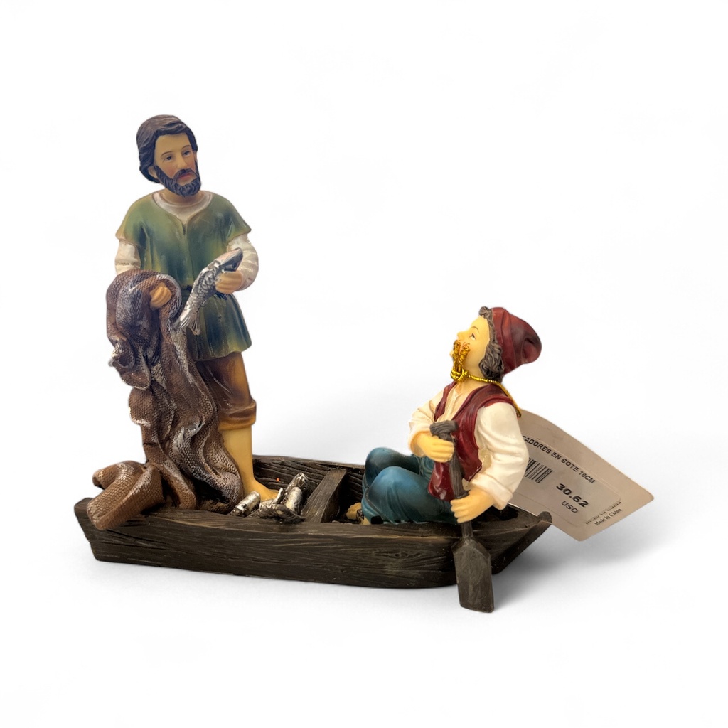 PESCADORES EN BOTE 16CM
