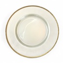 PLATO BASE DE CRISTAL BEIGE FILO DORADO 33CM
