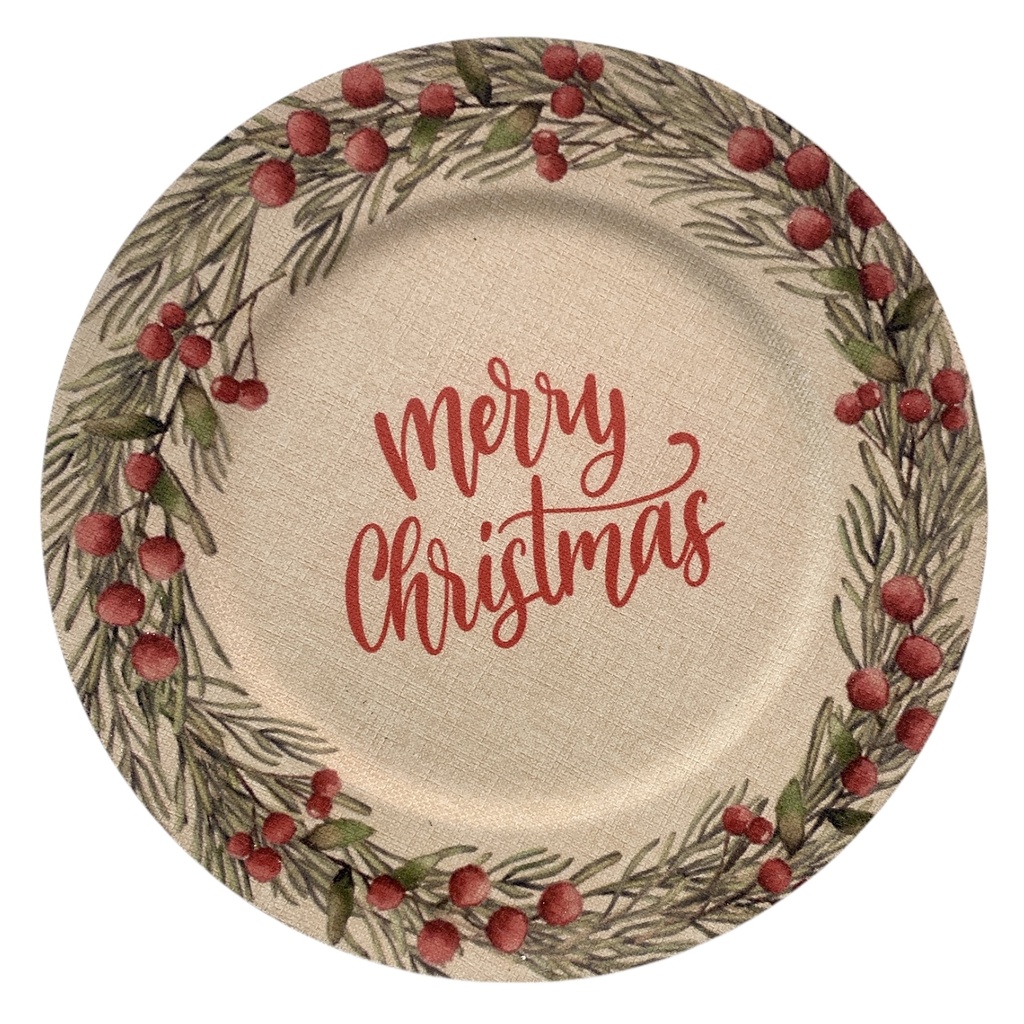 PLATO BASE MERRY CHRISTMAS REF:F102-MZ-006(33CM)