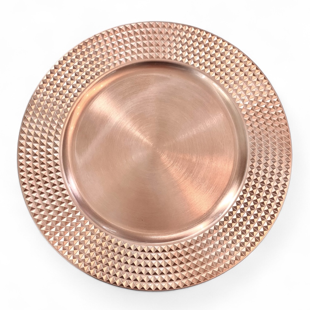 PLATO BASE PLASTICO ROSE GOLD 33CM